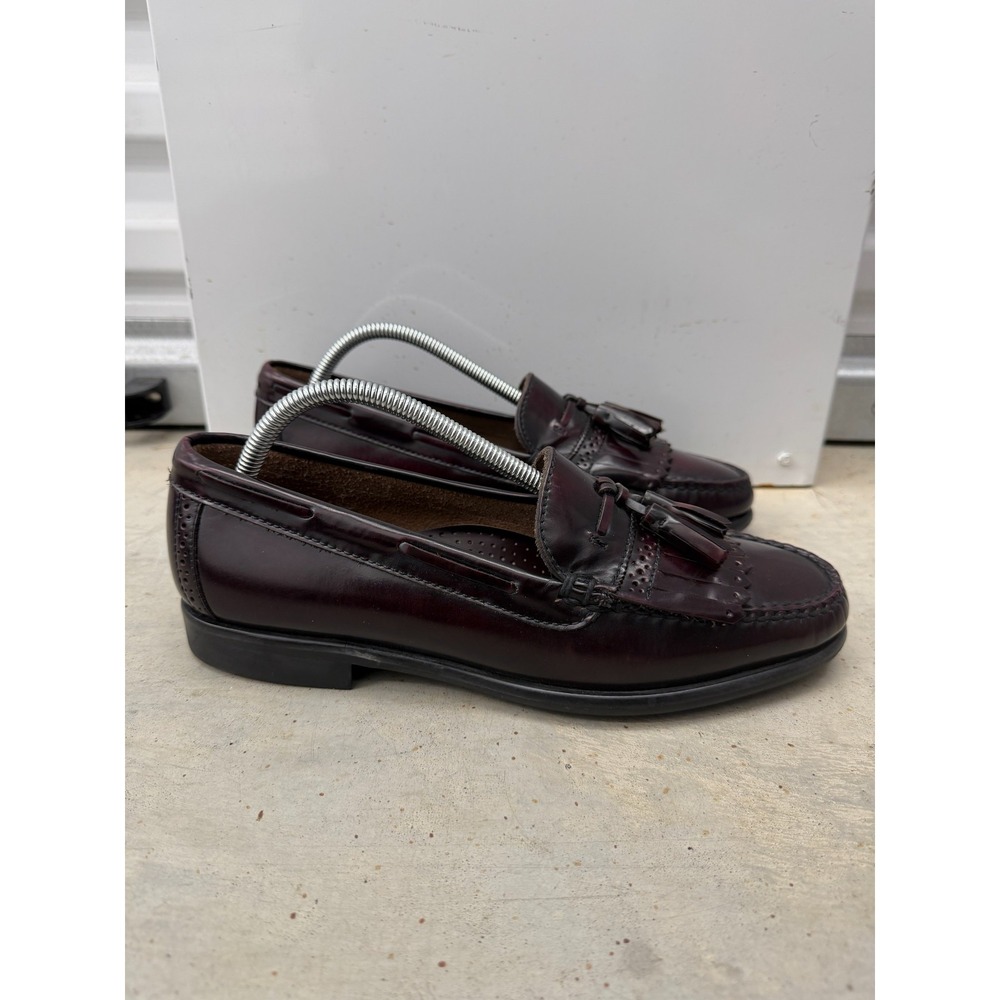 G.H. Bass Brompton Loafers Mens US 9.5 D Burgundy Leather Kiltie Tassel Shoes